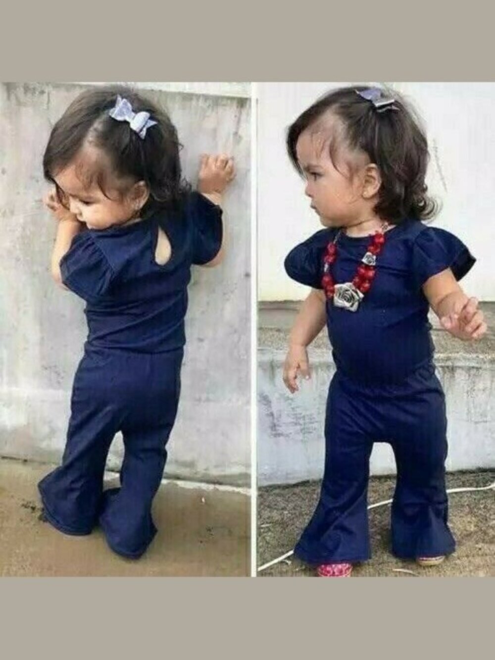 Baby Girls Toddler Denim Jumpsuit Romper Fashion One-Piece Outfit Overalls 18M